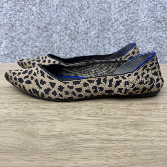 Rothy’s Shoes - Rothys The Point Flats Women's 9 Leopard Cheetah Big Cat Print Tan Black Brown